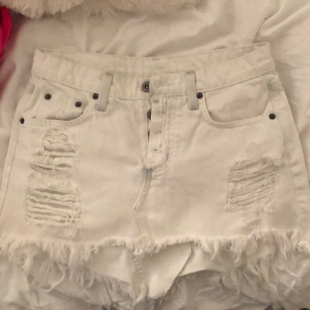 LF Carmar denim size 25 white miniskirt